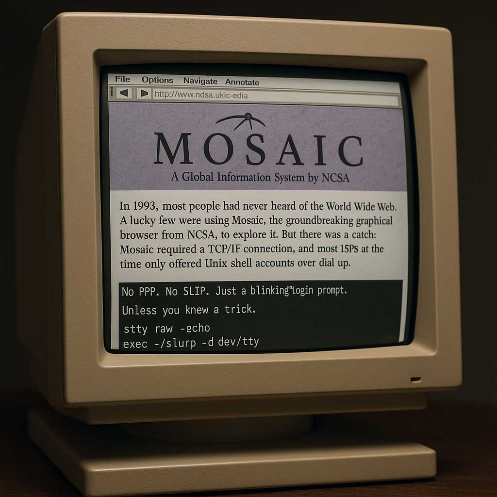 Surfing the Web in 1993: How I Ran Mosaic Over Dial-Up with a CRL.net Shell Account