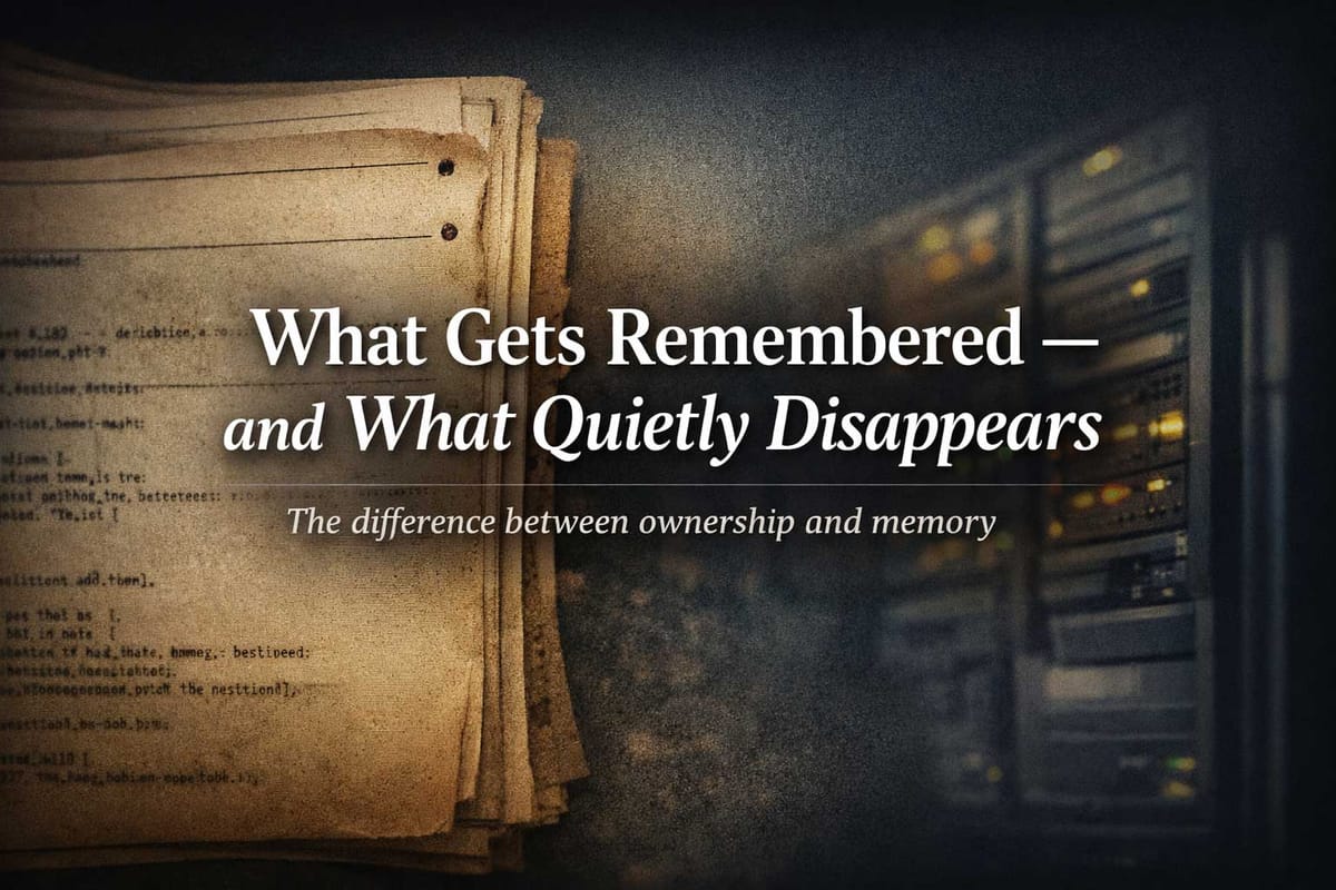 What Gets Remembered — and What Quietly Disappears